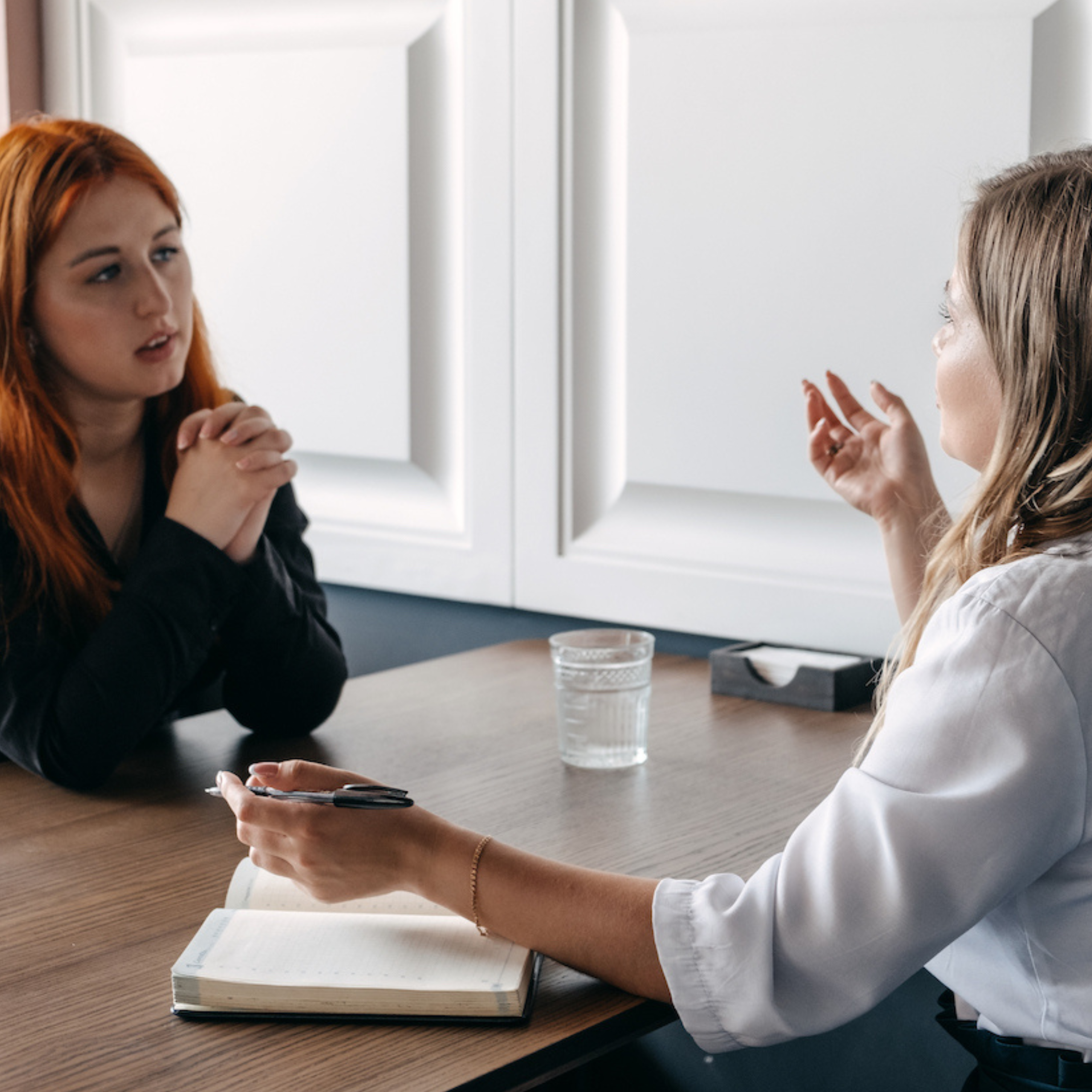 two women talking in counseling
